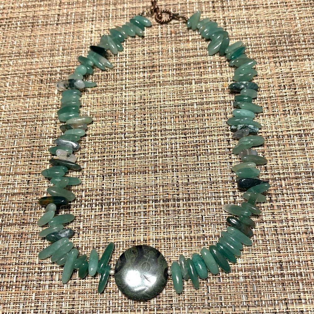 Natural Green Aventurine Gemstone Necklace Handmade